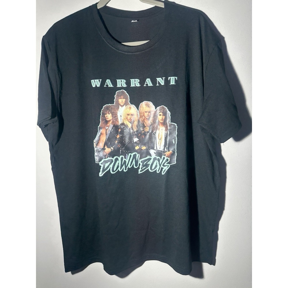 Warrant Band 'Down Boys' w/ Jani Lane T-Shirt Cotton Black Size Large NEW